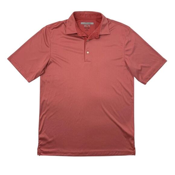 Greg Norman Polo Shirt Mens M Medium Salmon Pink ML75 Play Dry Performance Golf - Picture 1 of 10